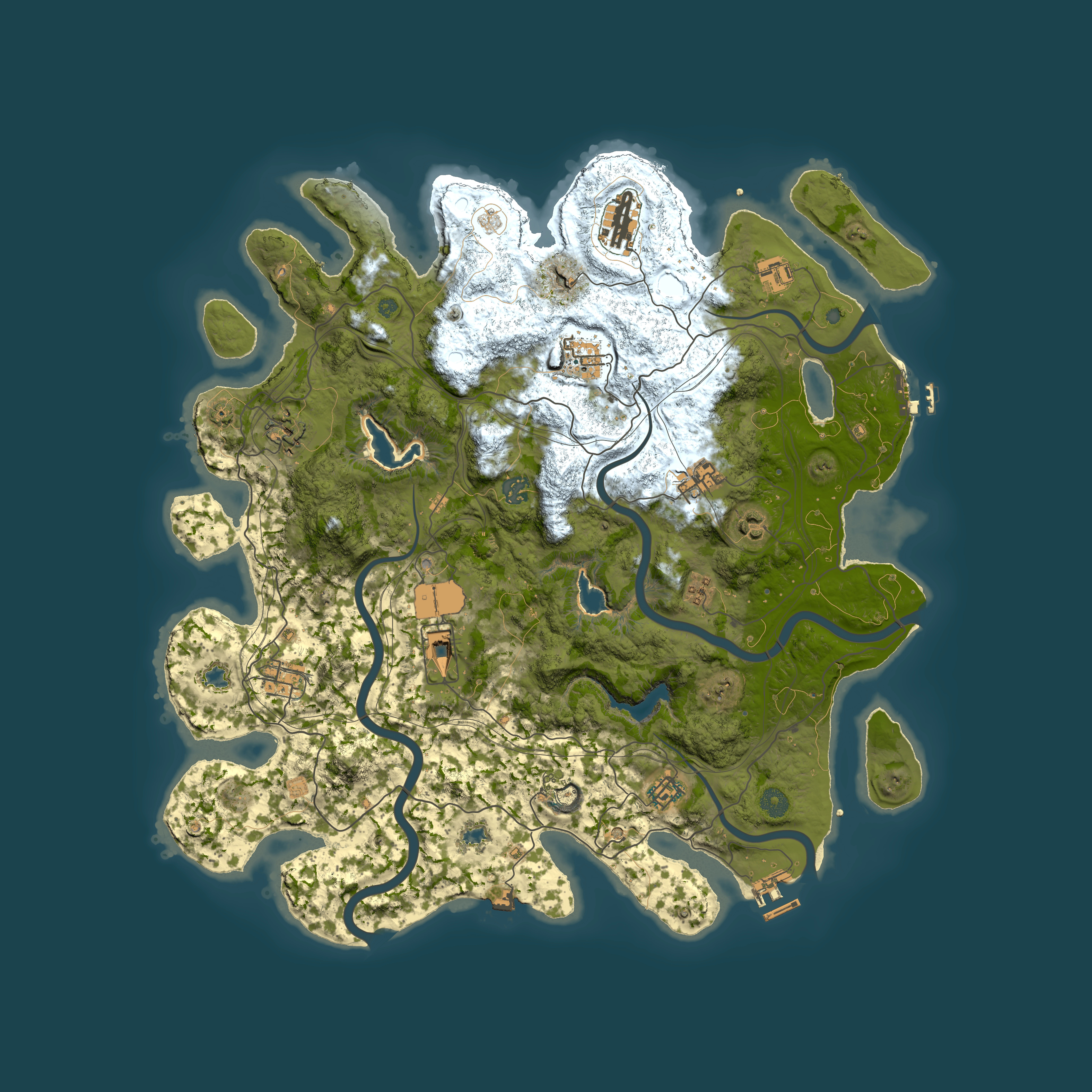 Full top-down render of Rust map seed 706327830, 4500x4500m