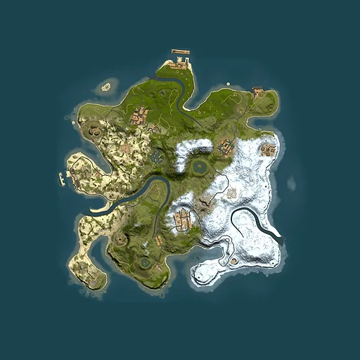 Rust map seed 1296138540, 3000x3000m top-down preview