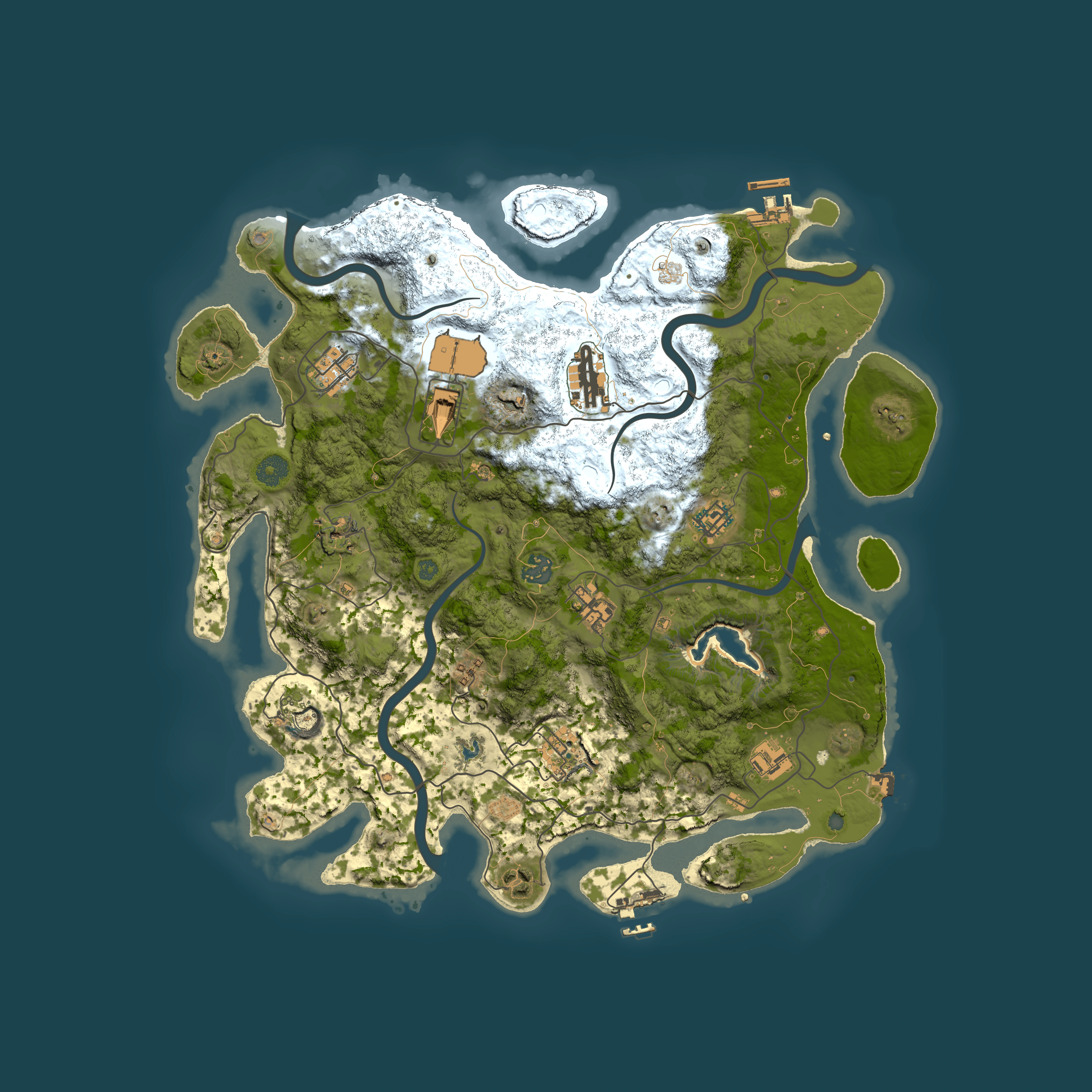 Full top-down render of Rust map seed 294912449, 4050x4050m