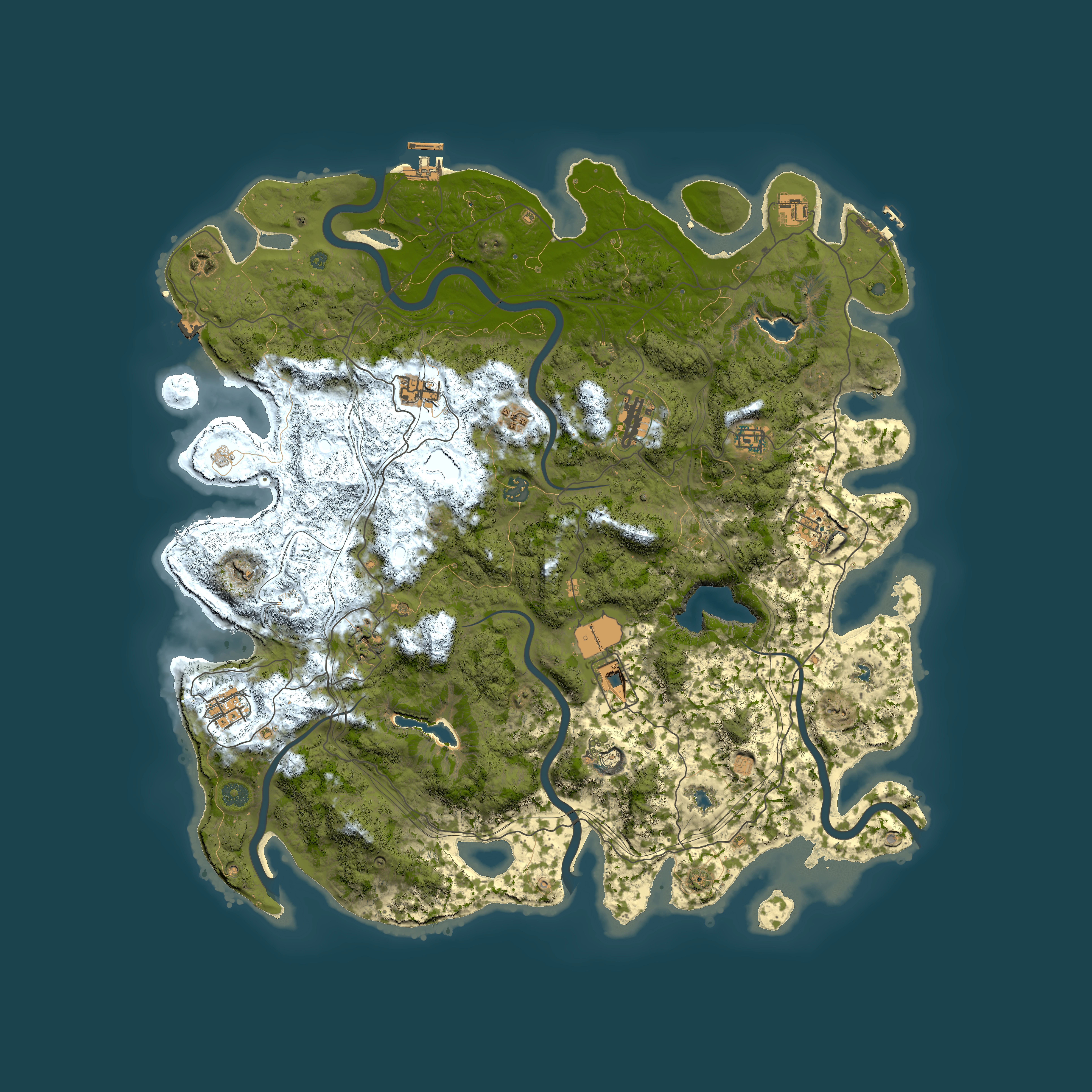Full top-down render of Rust map seed 354361244, 4900x4900m