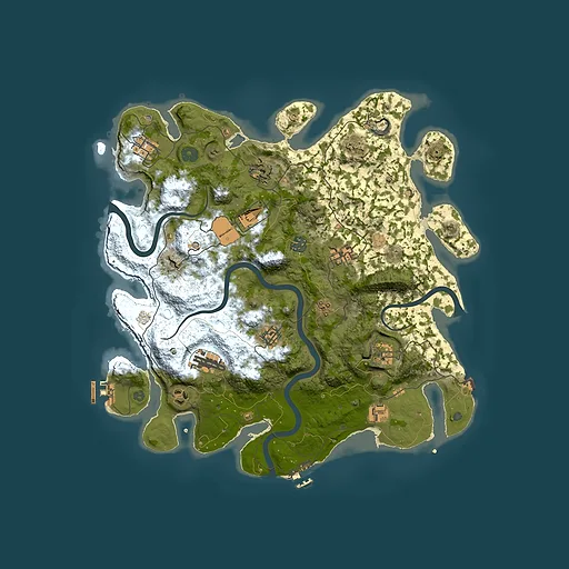 Rust map seed 580526883, 3950x3950m top-down preview