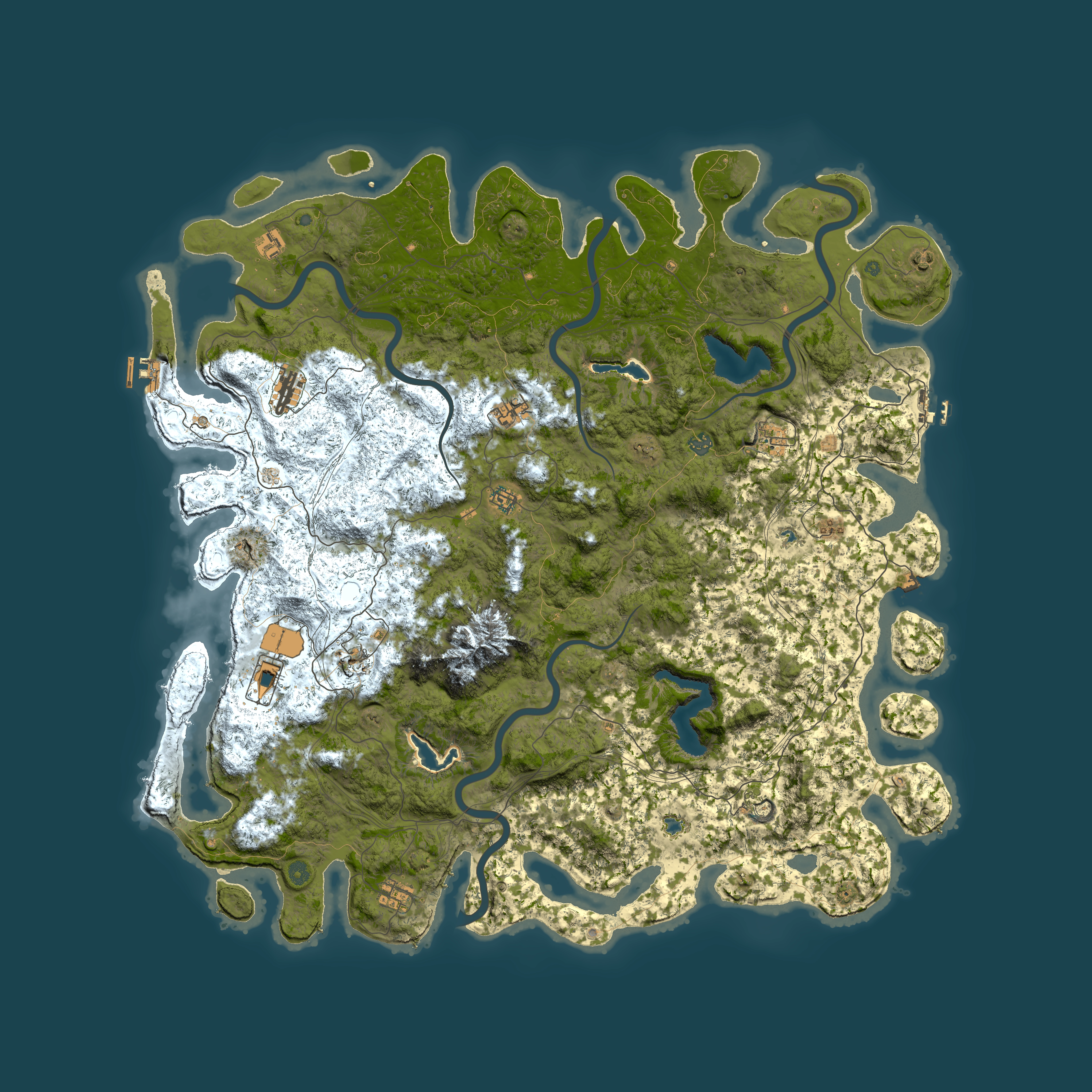 Full top-down render of Rust map seed 1848515439, 5750x5750m