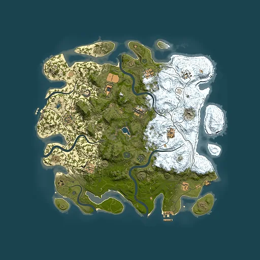Rust map seed 1140142043, 4450x4450m top-down preview