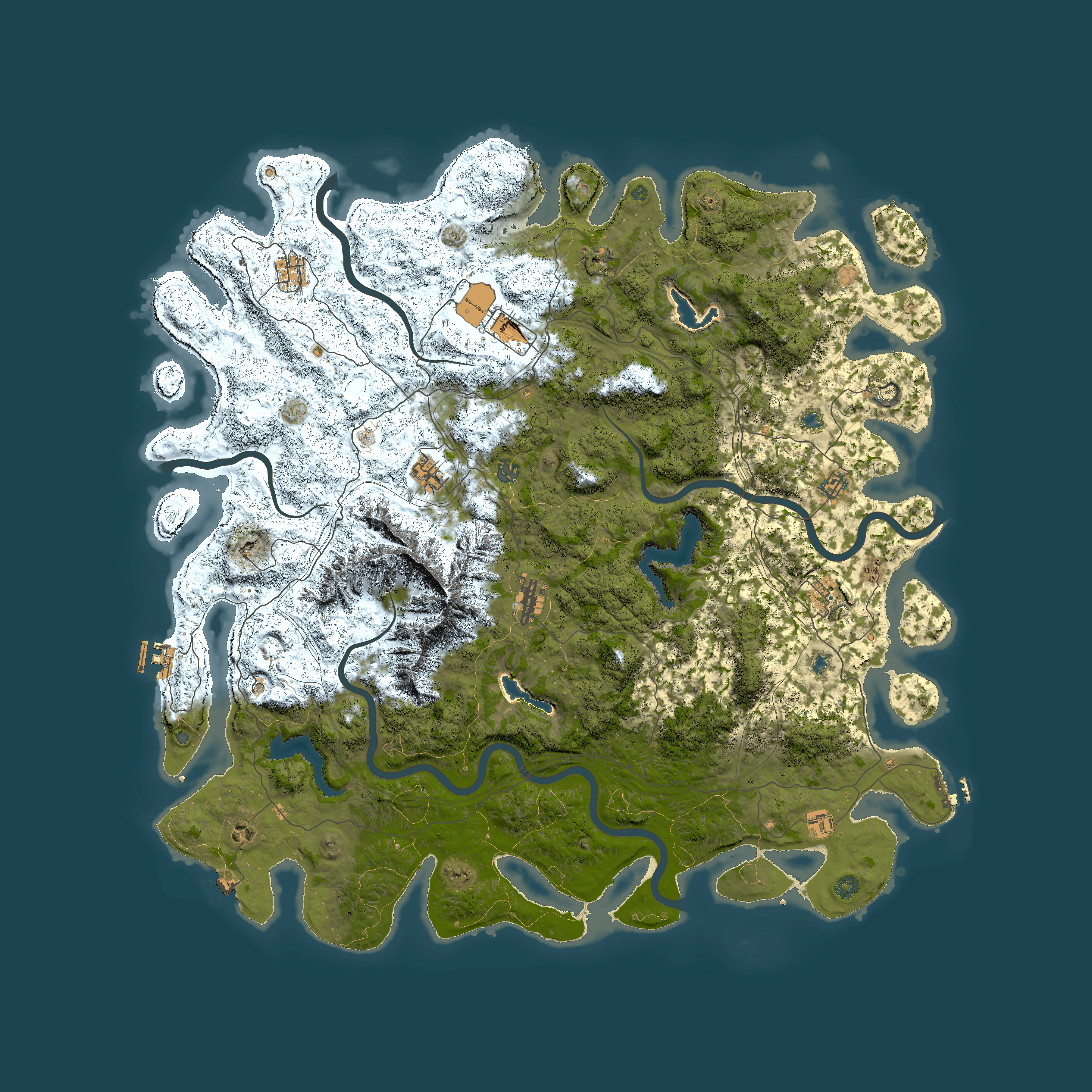 Full top-down render of Rust map seed 1302971588, 5550x5550m