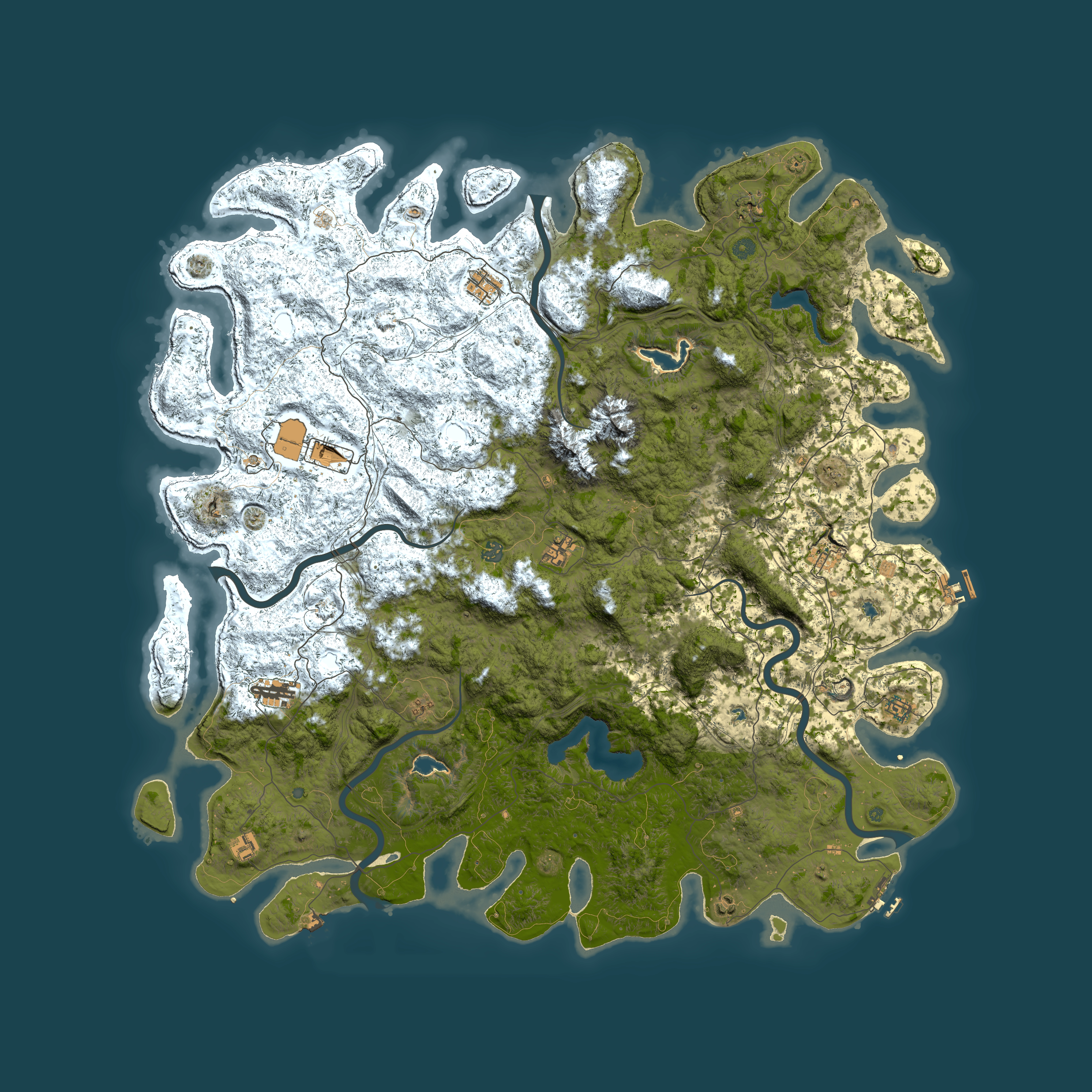 Full top-down render of Rust map seed 1077433297, 5950x5950m