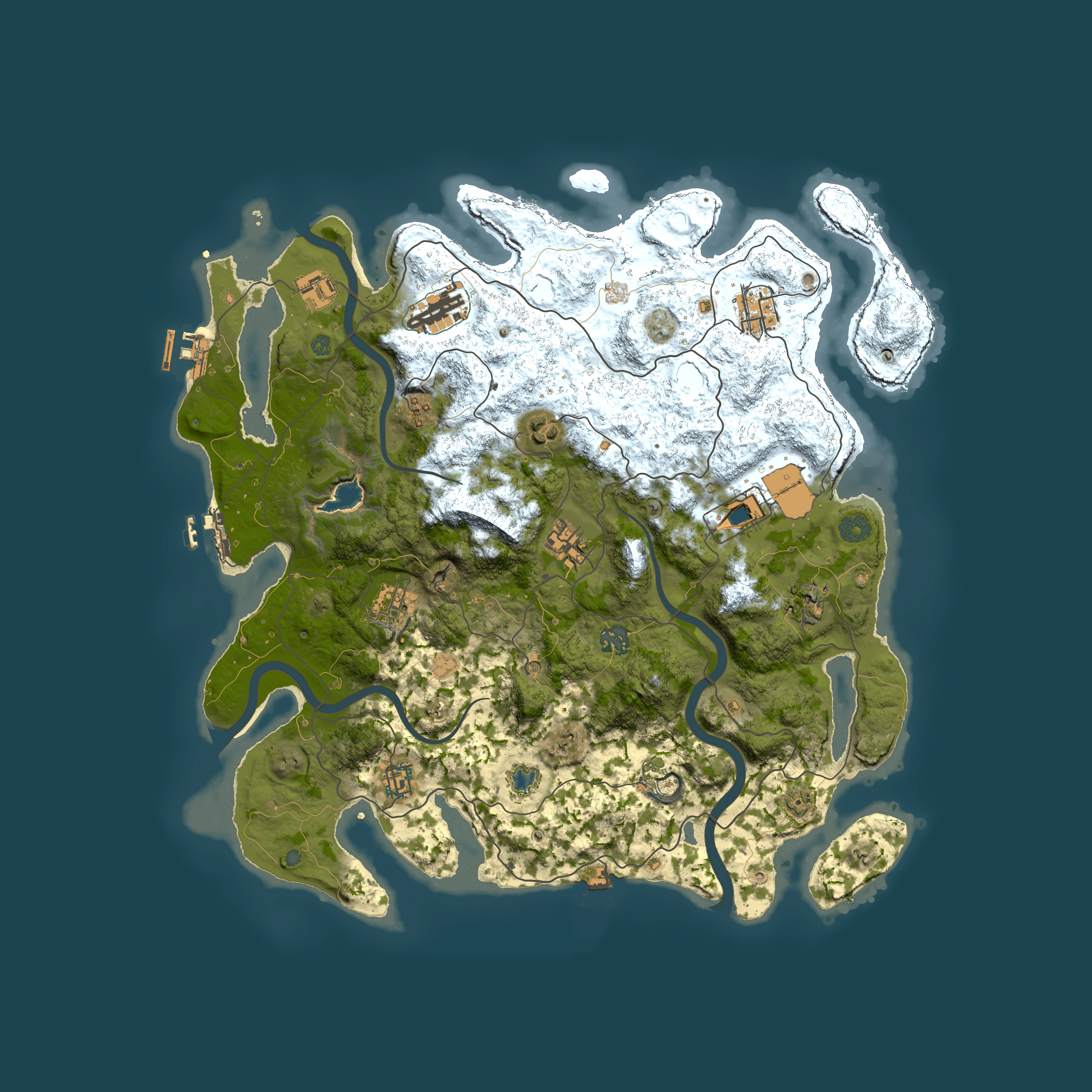 Full top-down render of Rust map seed 6225700, 4200x4200m
