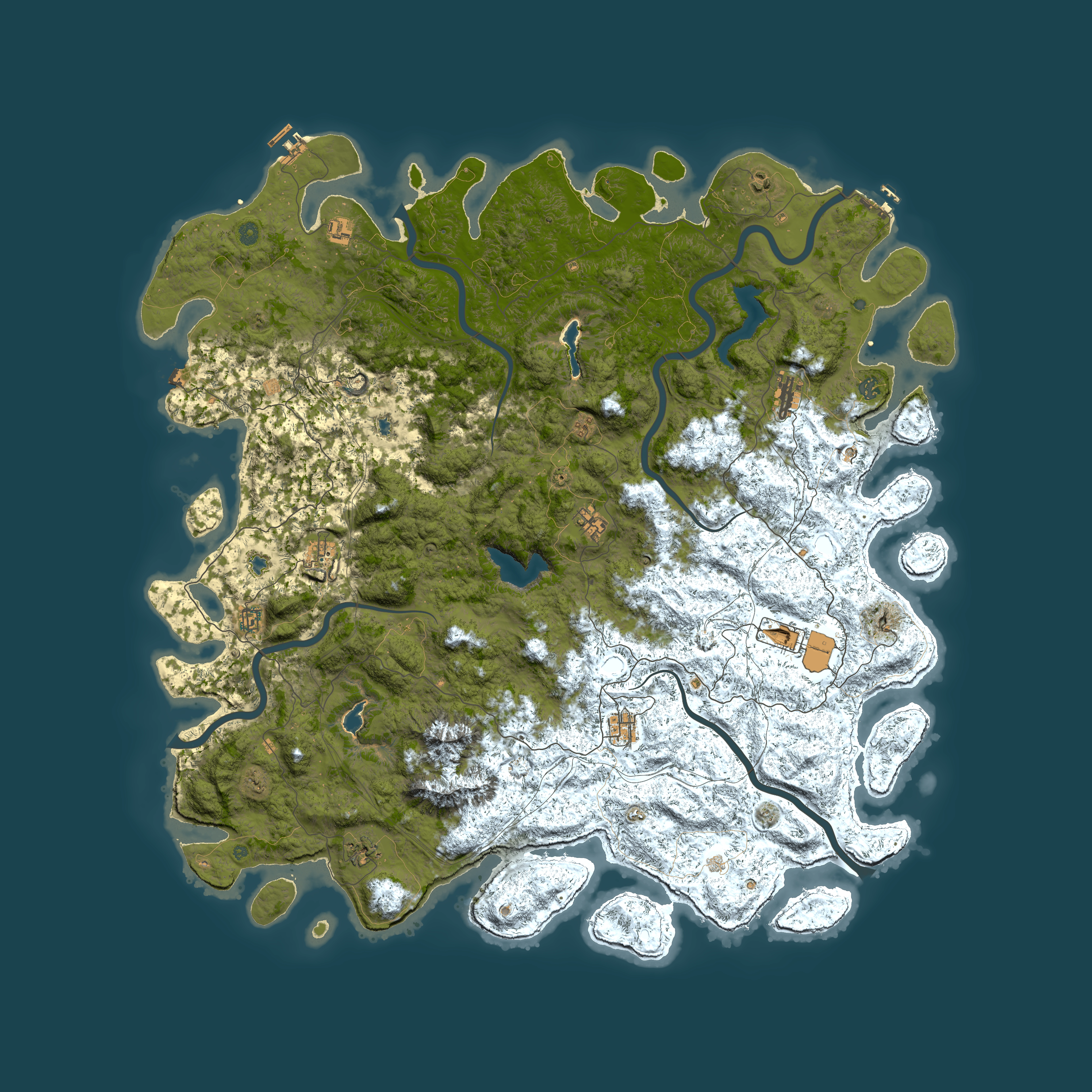 Full top-down render of Rust map seed 995373691, 6000x6000m