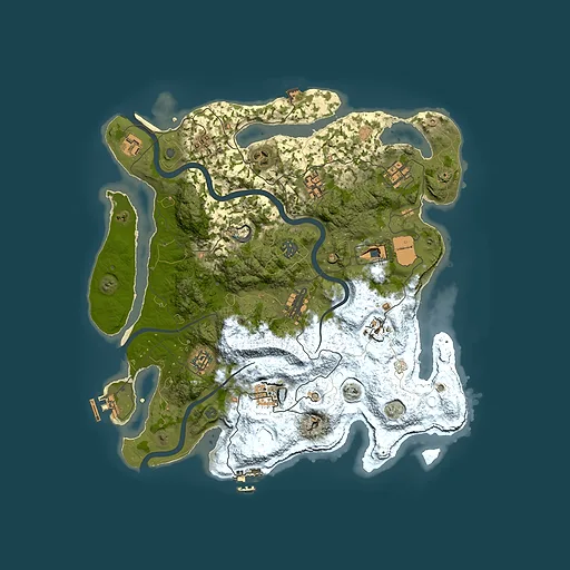 Rust map seed 142746082, 3850x3850m top-down preview