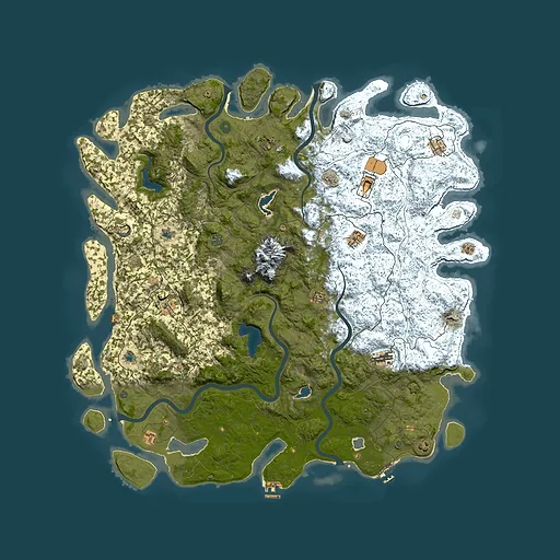 Rust map seed 1106305809, 5850x5850m top-down preview