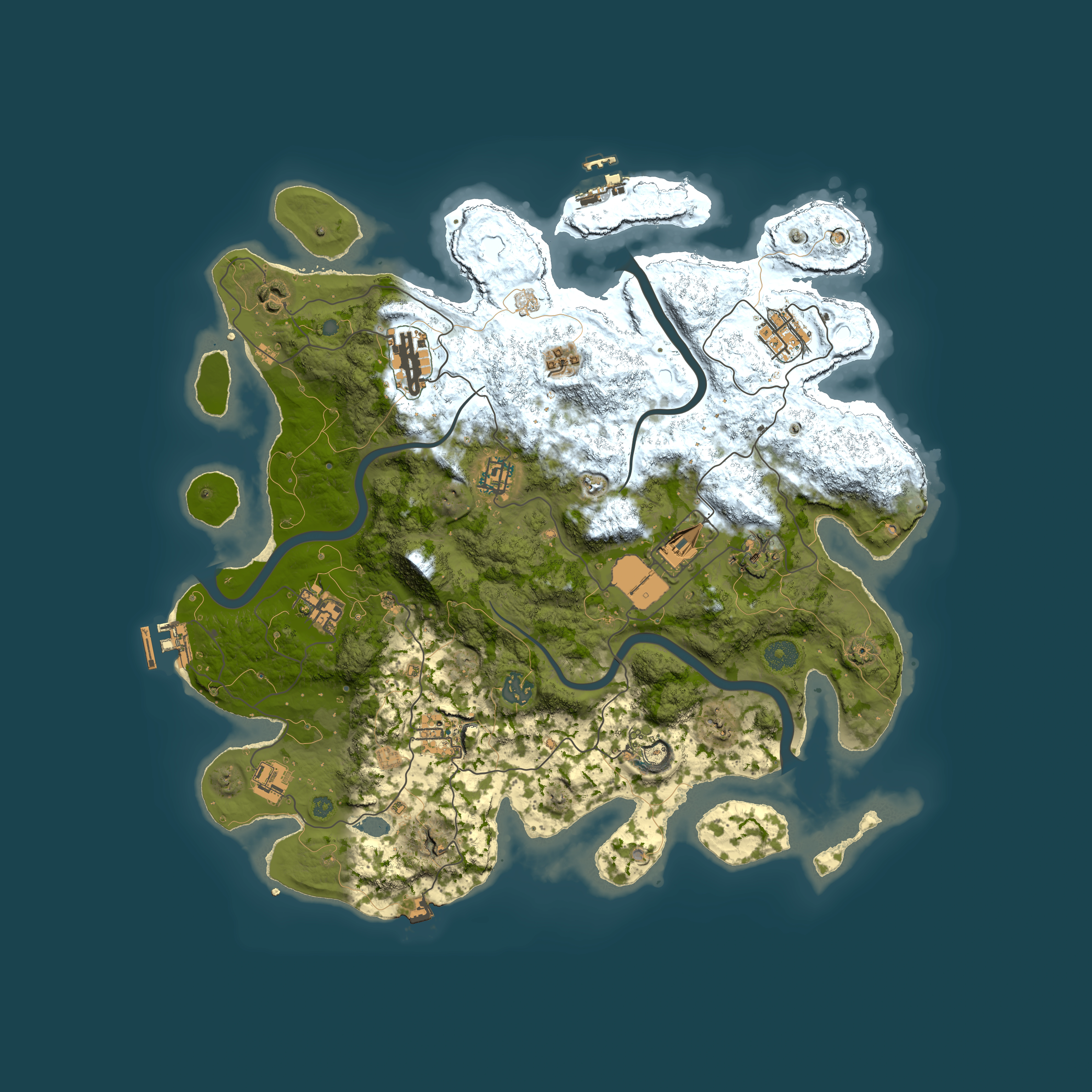 Full top-down render of Rust map seed 413091761, 3950x3950m