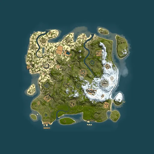 Rust map seed 1251342201, 3650x3650m top-down preview
