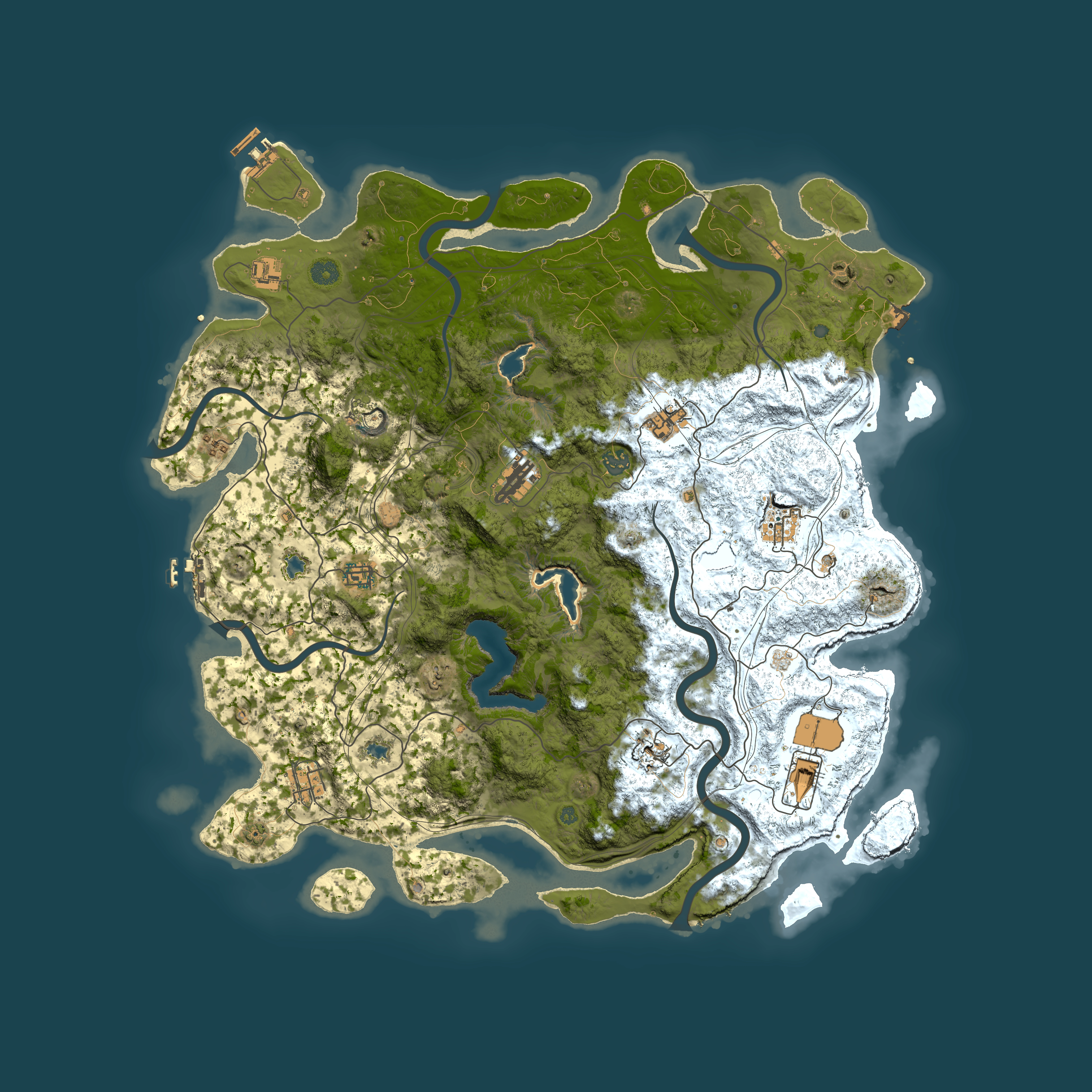 Full top-down render of Rust map seed 1053052919, 4850x4850m