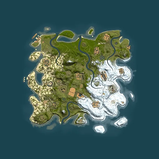 Rust map seed 1234717023, 3650x3650m top-down preview
