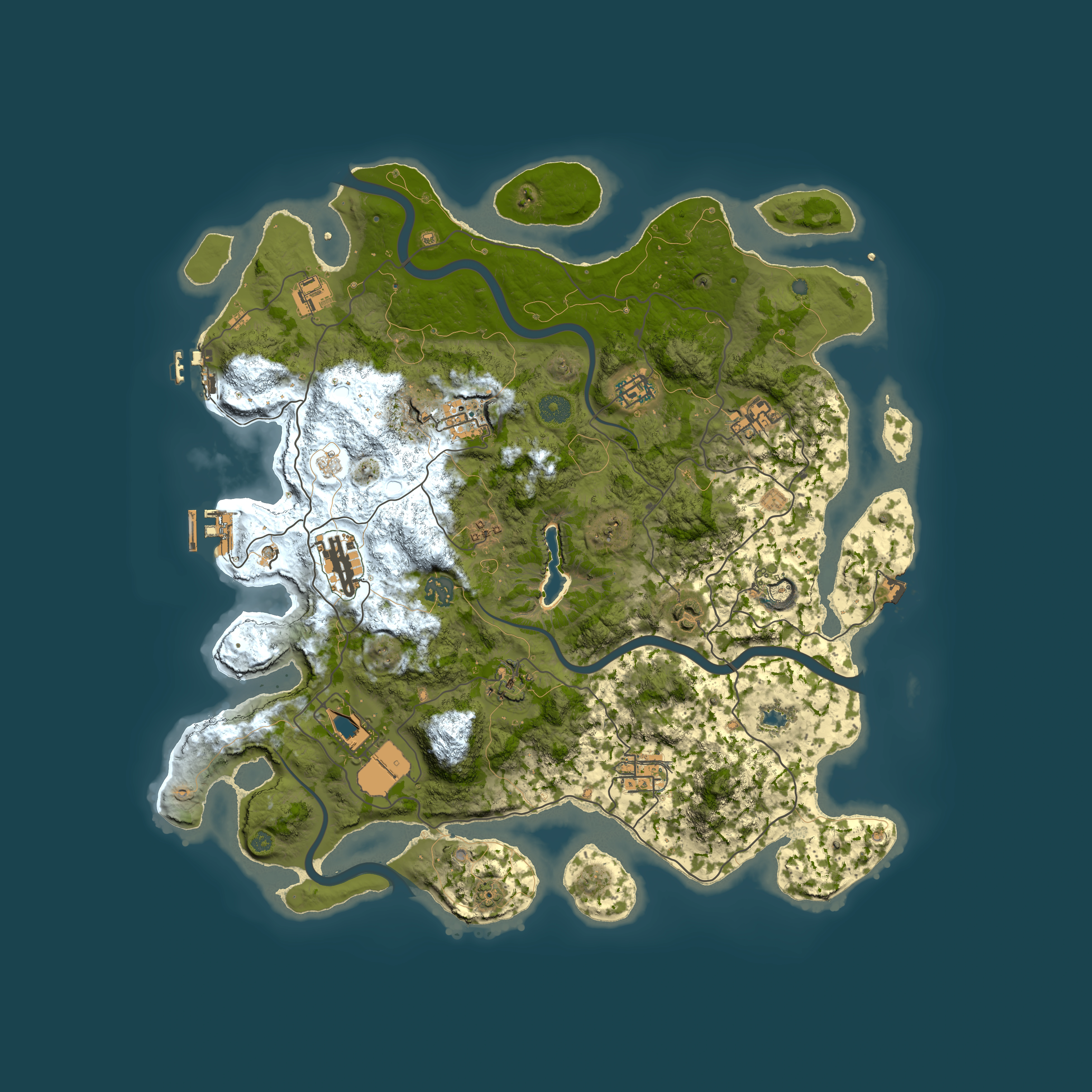Full top-down render of Rust map seed 1188631822, 4150x4150m