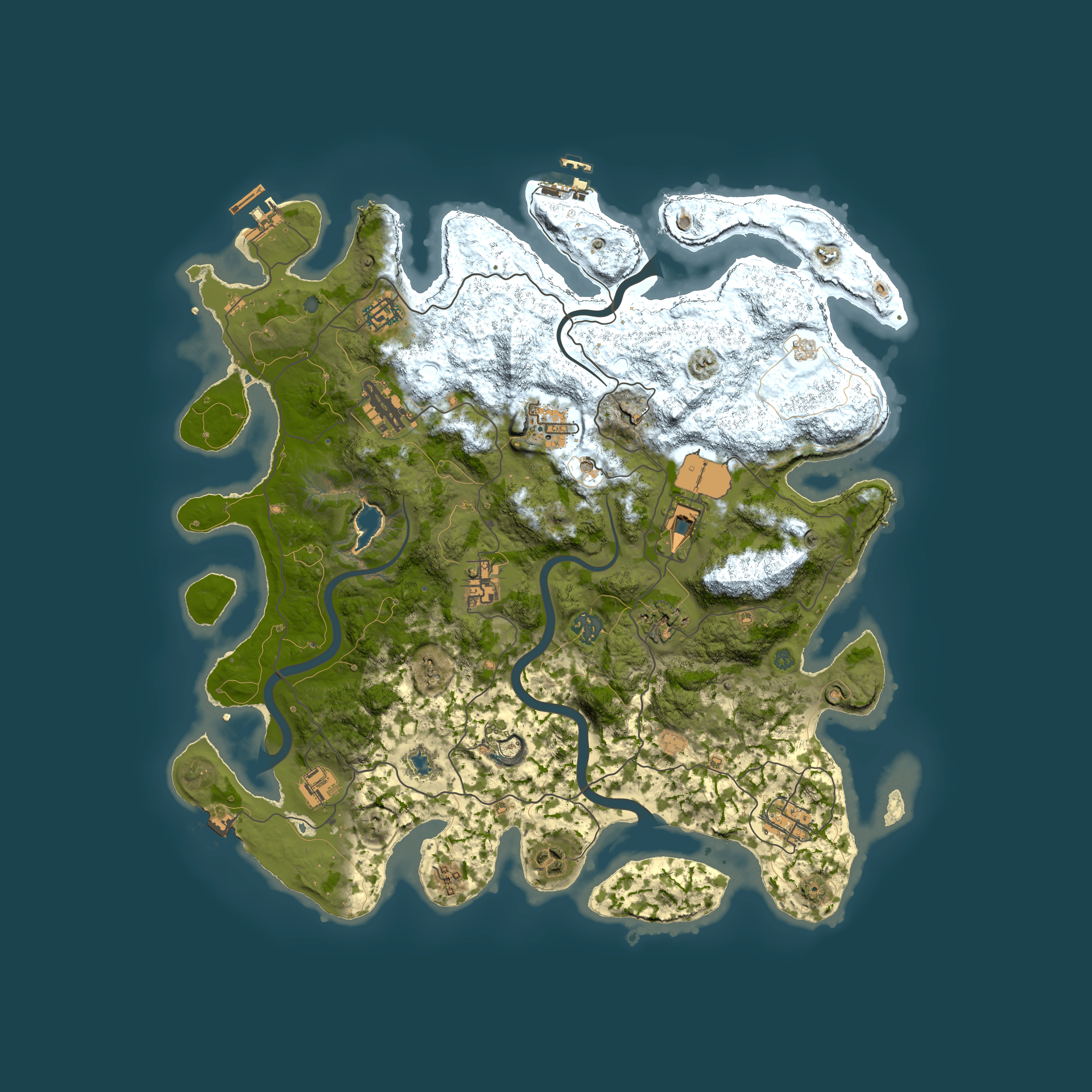 Full top-down render of Rust map seed 1911185698, 4200x4200m