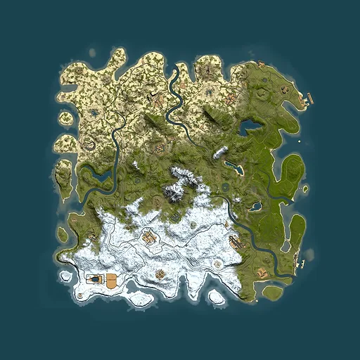 Rust map seed 1042134695, 5000x5000m top-down preview