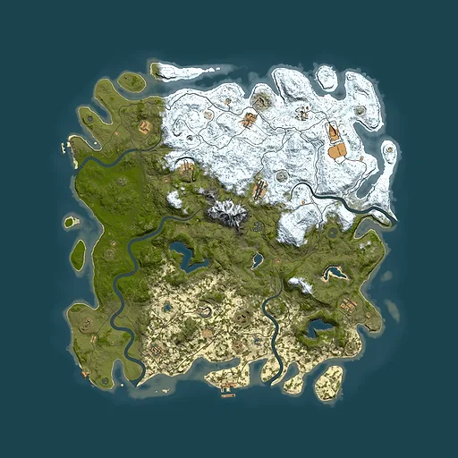 Rust map seed 657910431, 5350x5350m top-down preview