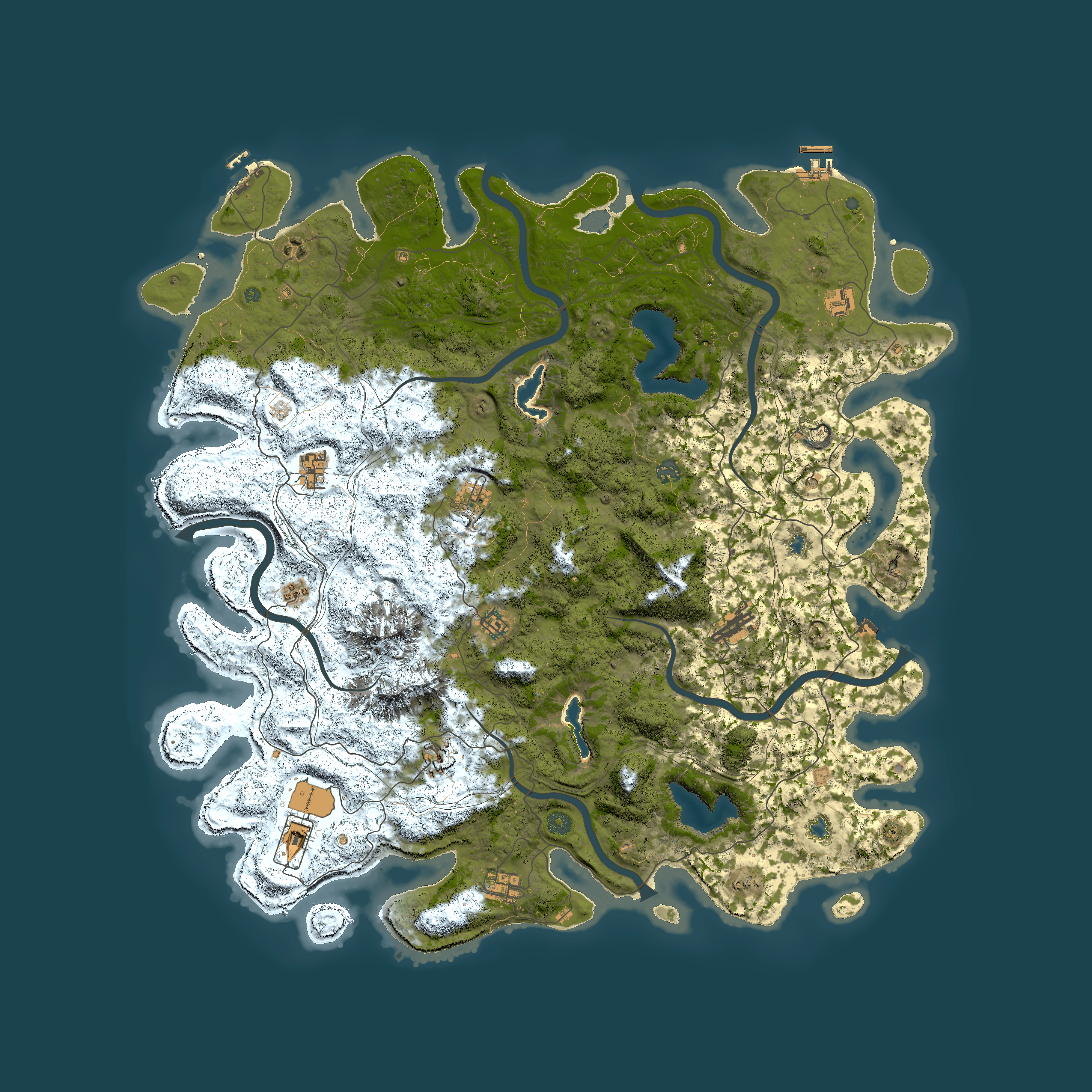 Full top-down render of Rust map seed 908864379, 5350x5350m