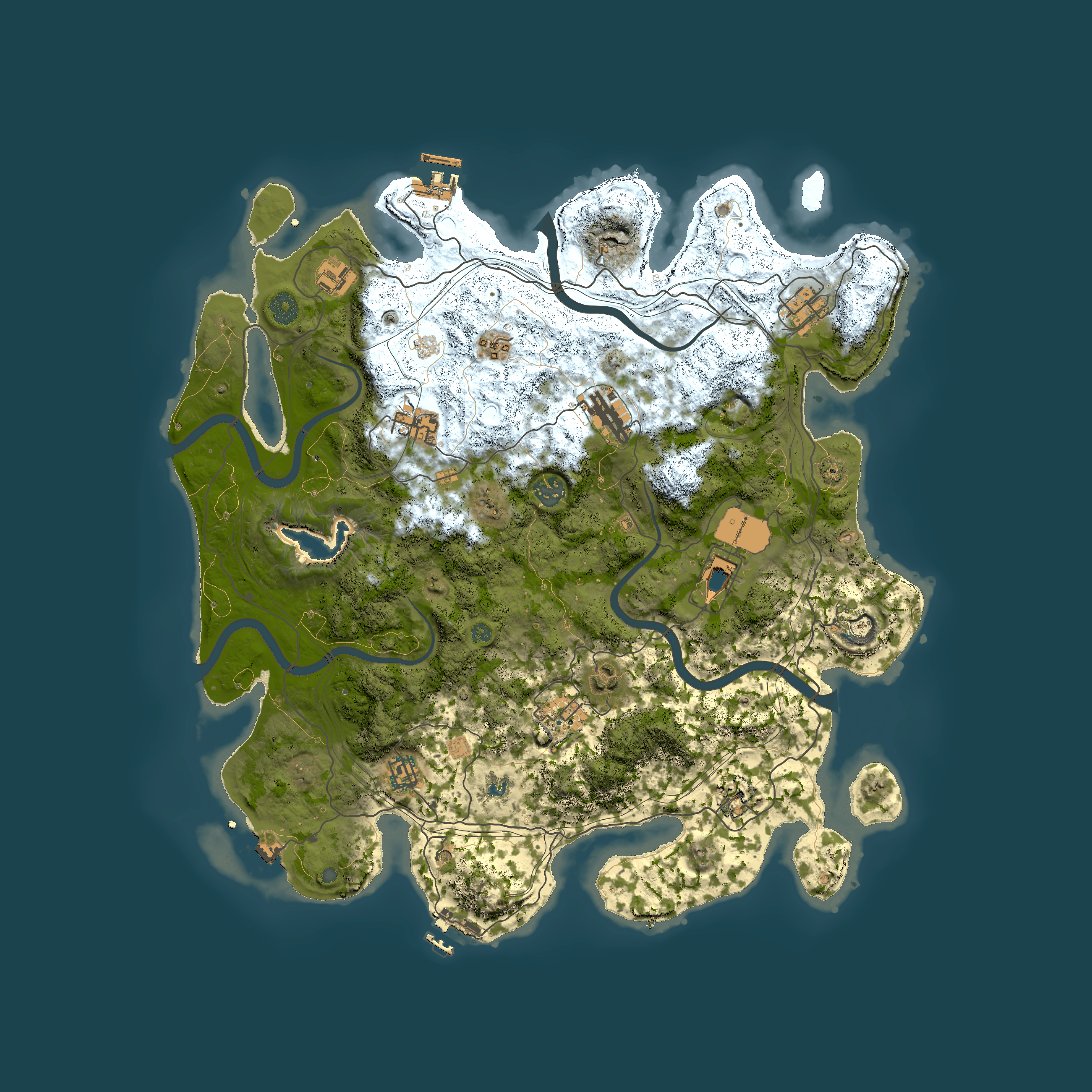 Full top-down render of Rust map seed 989057941, 4250x4250m