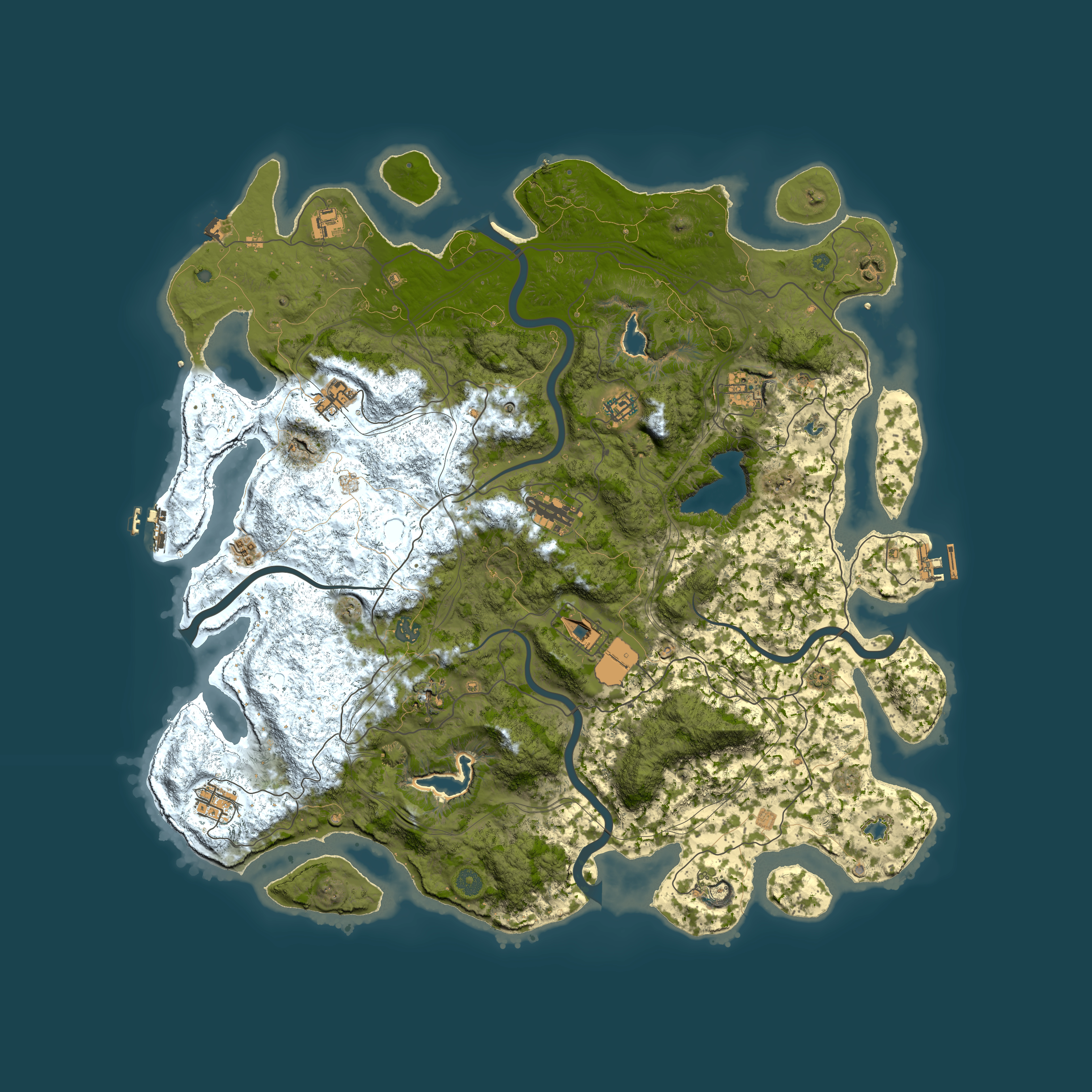 Full top-down render of Rust map seed 1011402152, 4950x4950m