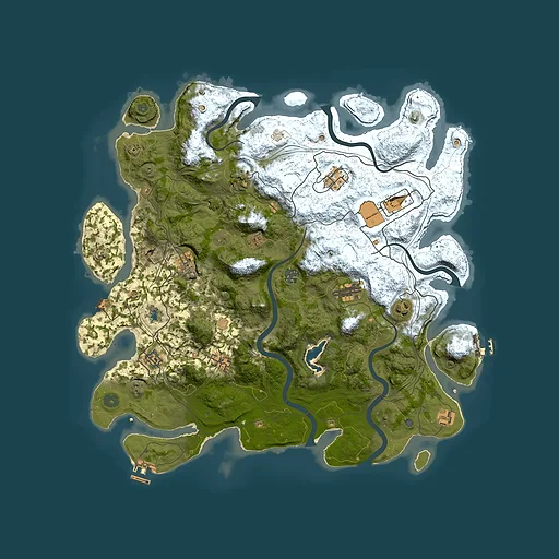 Rust map seed 1442981539, 4400x4400m top-down preview