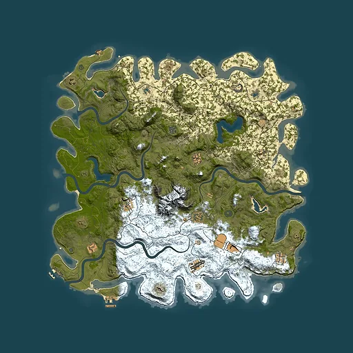 Rust map seed 346183385, 5350x5350m top-down preview