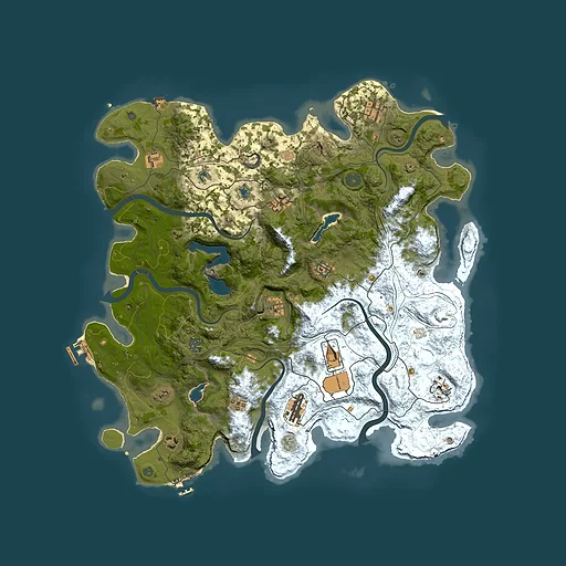 Rust map seed 293764138, 4500x4500m top-down preview