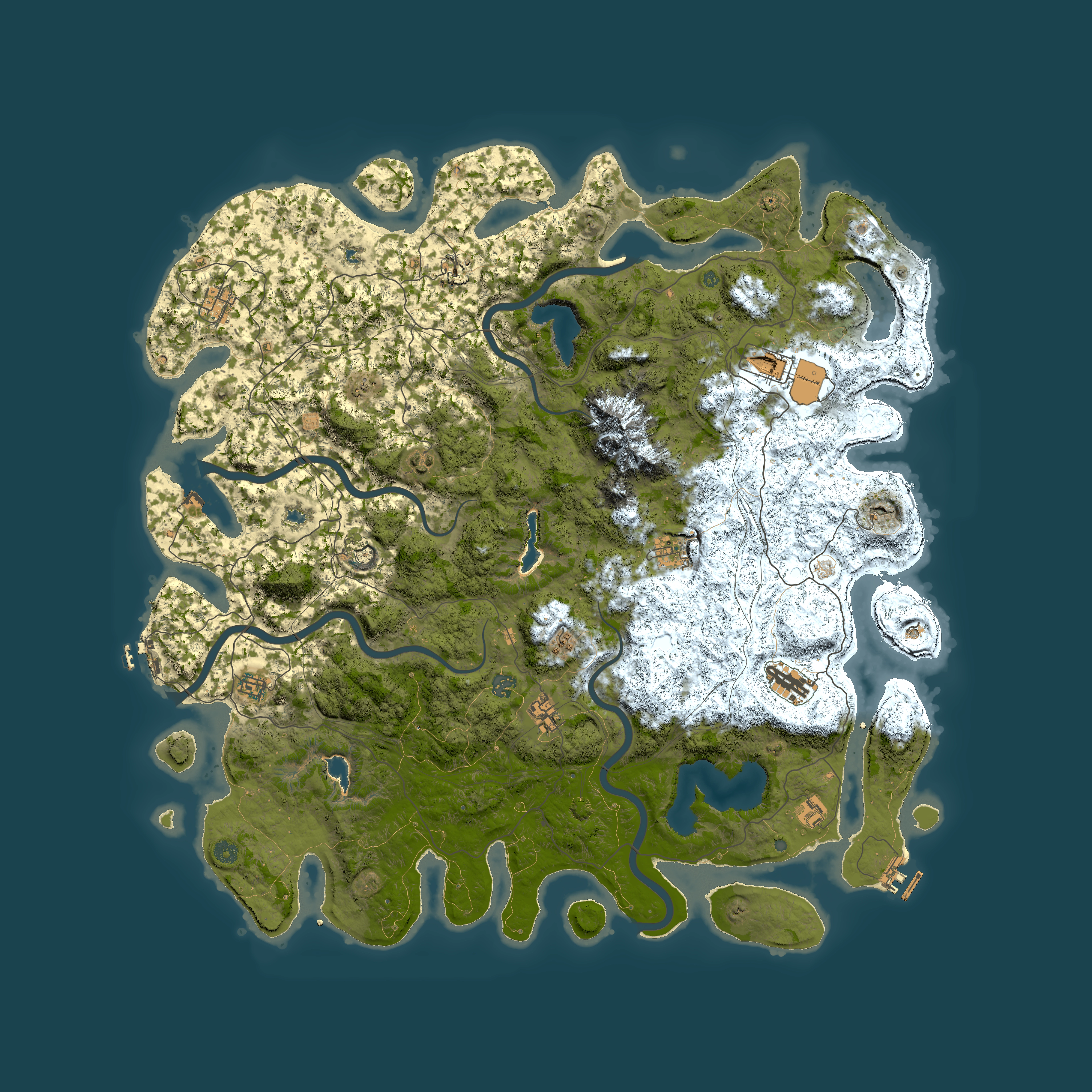Full top-down render of Rust map seed 1196148843, 5400x5400m