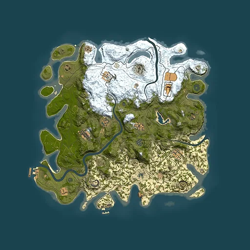 Rust map seed 164042732, 4300x4300m top-down preview