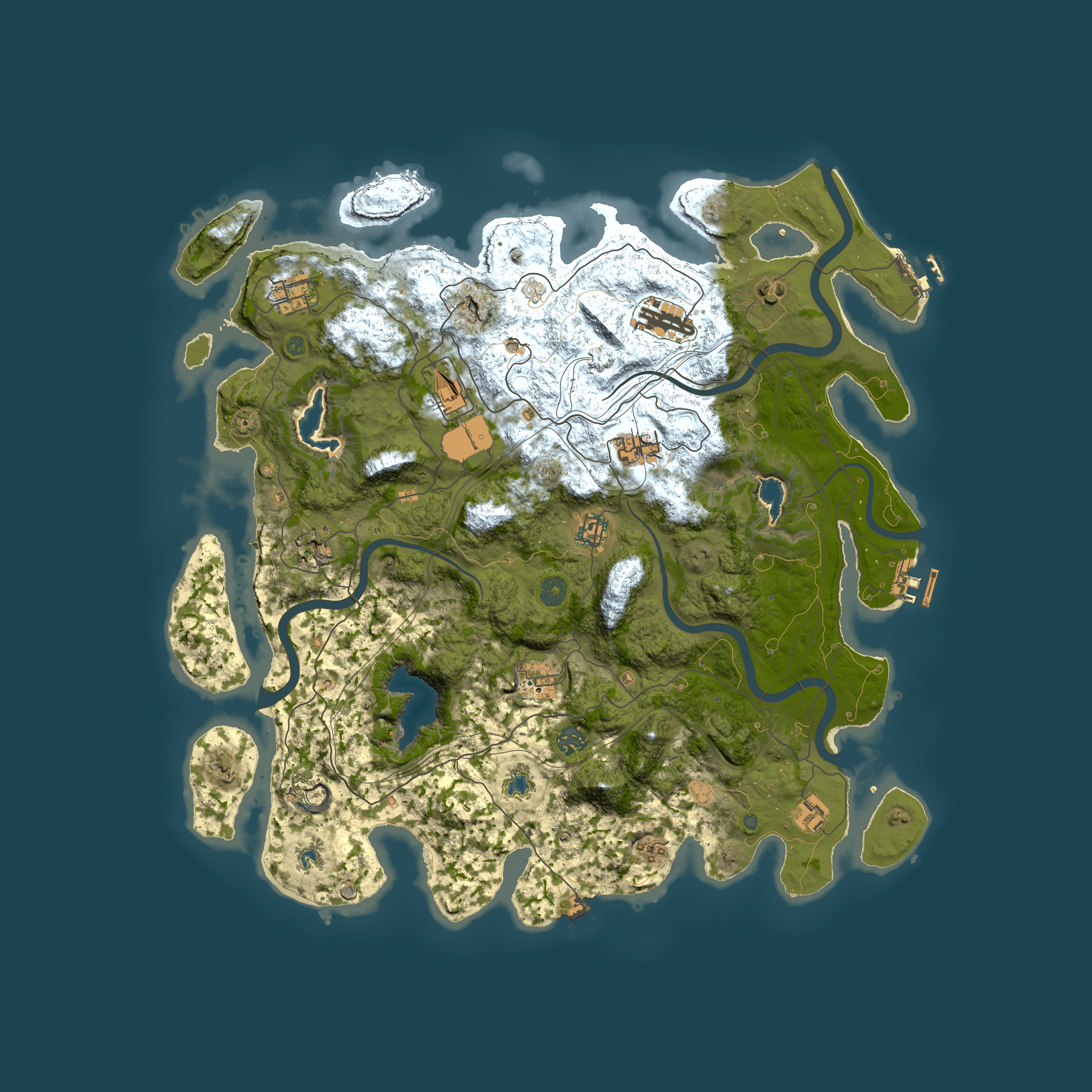 Full top-down render of Rust map seed 1422887424, 4500x4500m