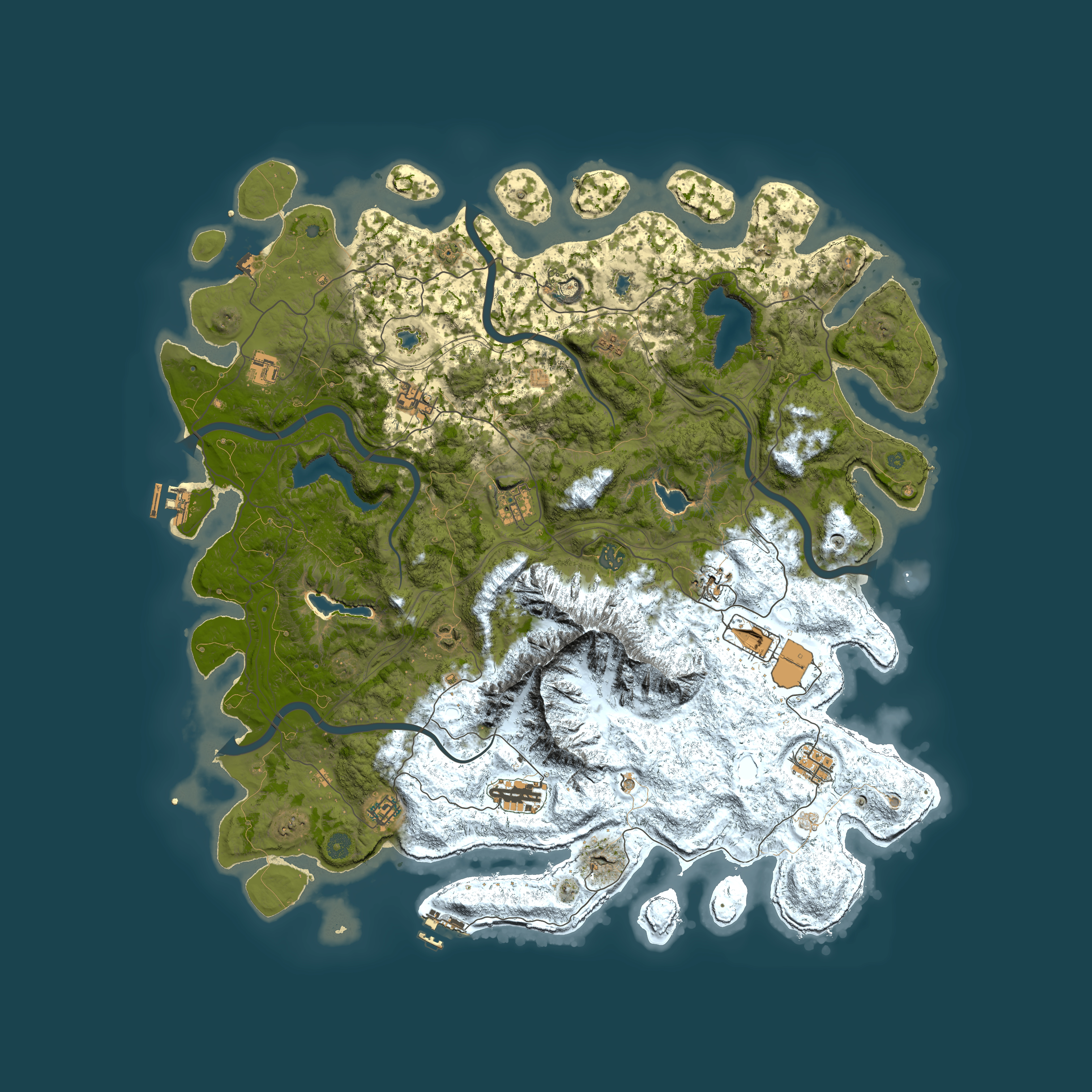 Full top-down render of Rust map seed 122812097, 5050x5050m