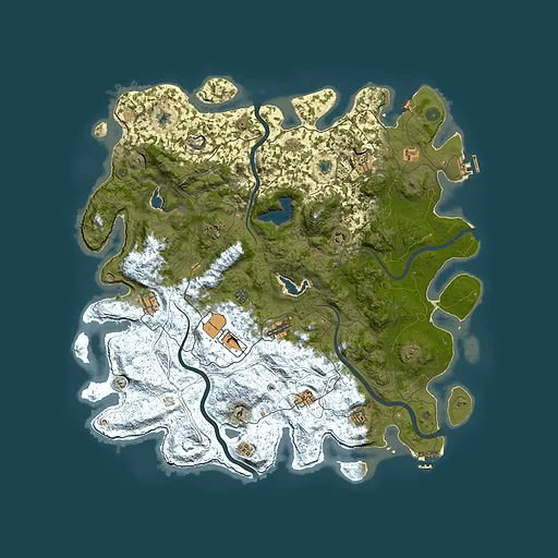Rust map seed 1233449071, 4950x4950m top-down preview