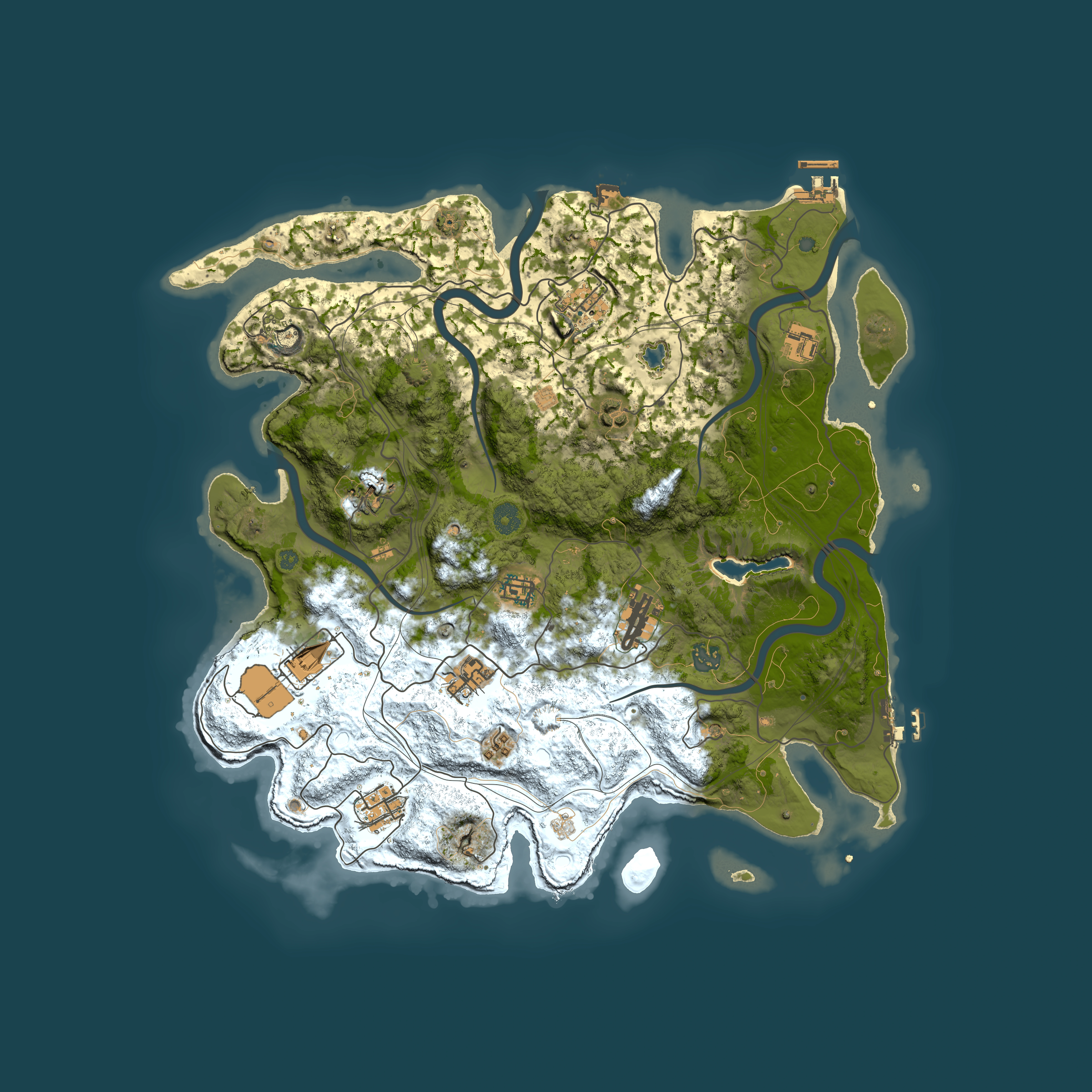 Full top-down render of Rust map seed 1807622446, 4250x4250m