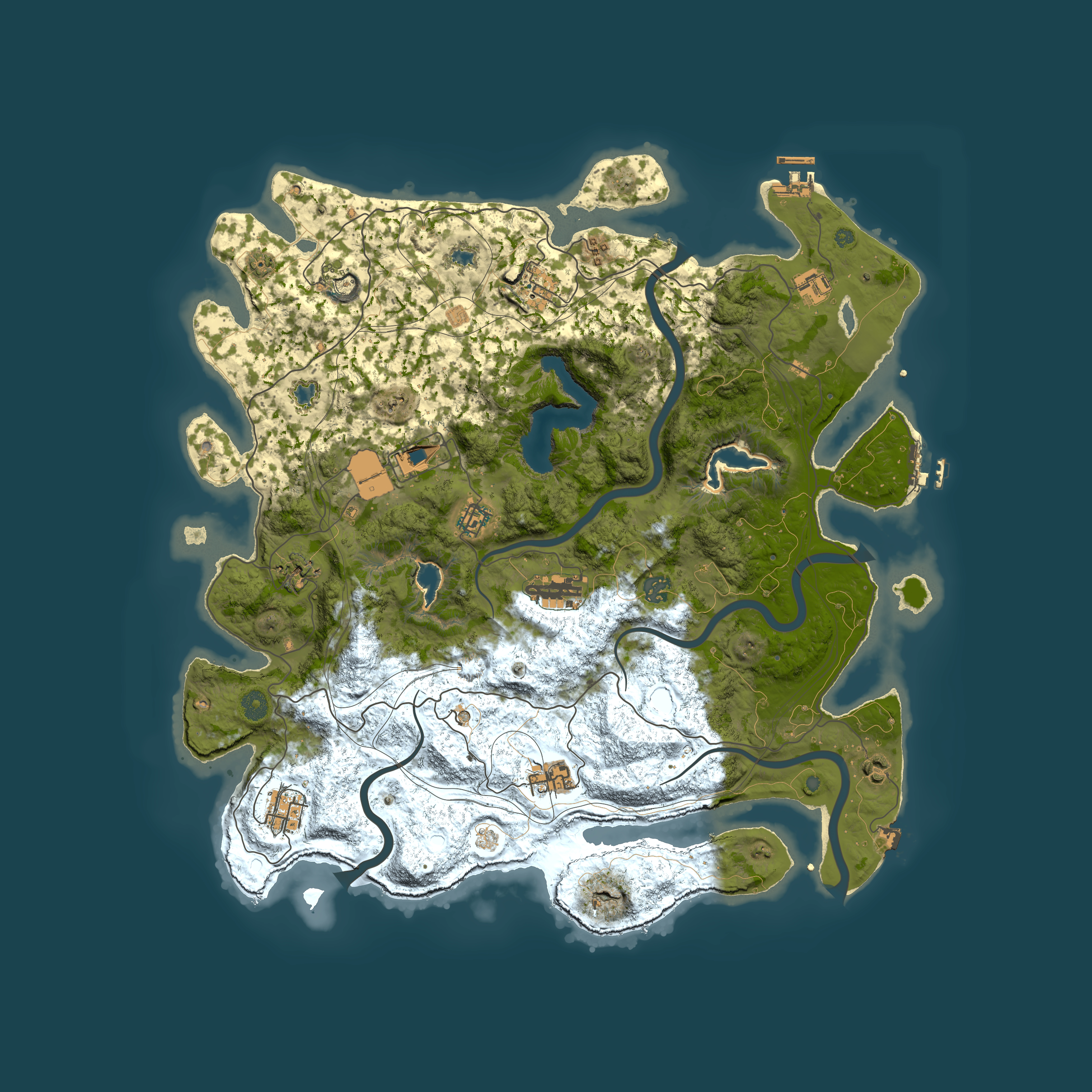 Full top-down render of Rust map seed 1598061195, 4550x4550m