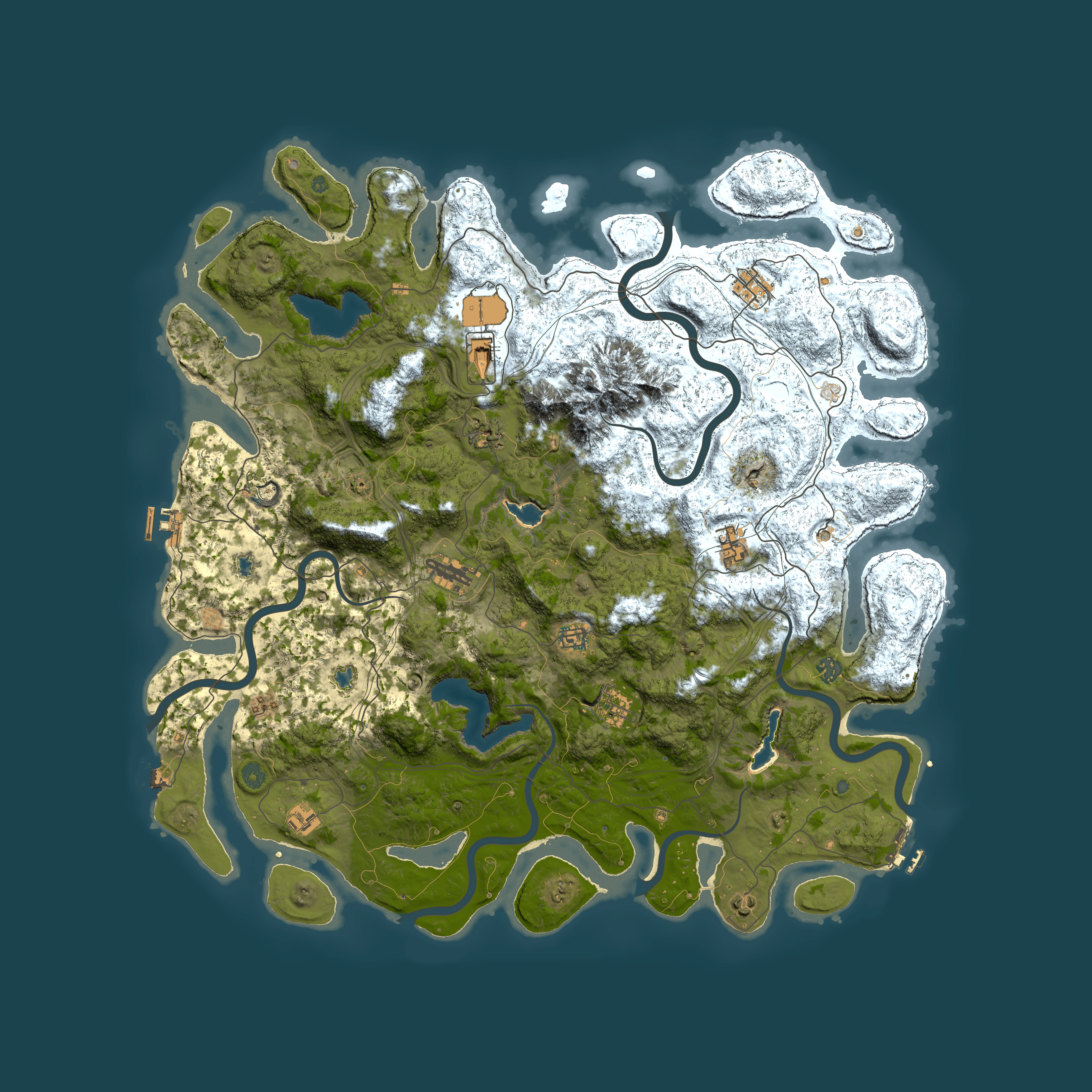 Full top-down render of Rust map seed 1153372367, 5150x5150m