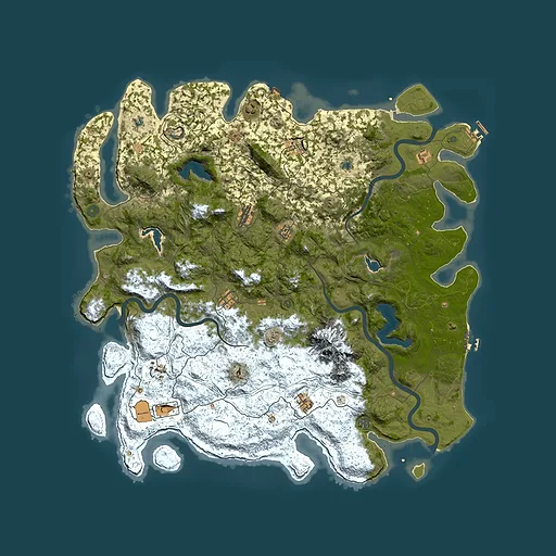 Rust map seed 992578661, 5450x5450m top-down preview