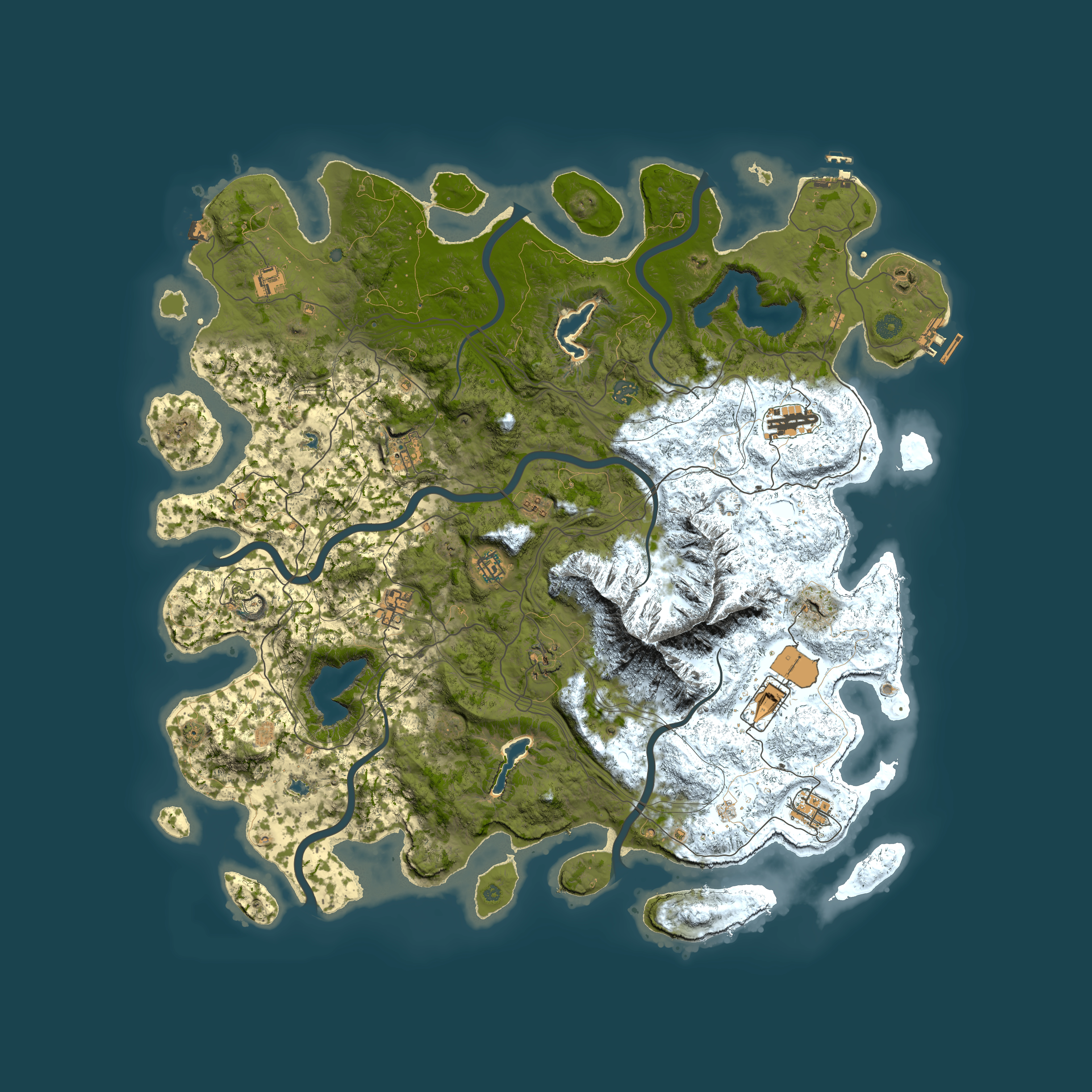 Full top-down render of Rust map seed 1566536852, 5150x5150m