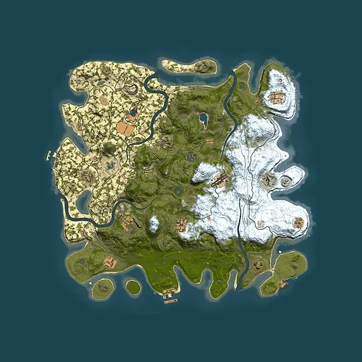 Rust map seed 674199175, 4300x4300m top-down preview