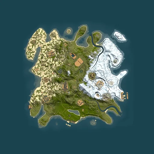 Rust map seed 336464602, 3500x3500m top-down preview