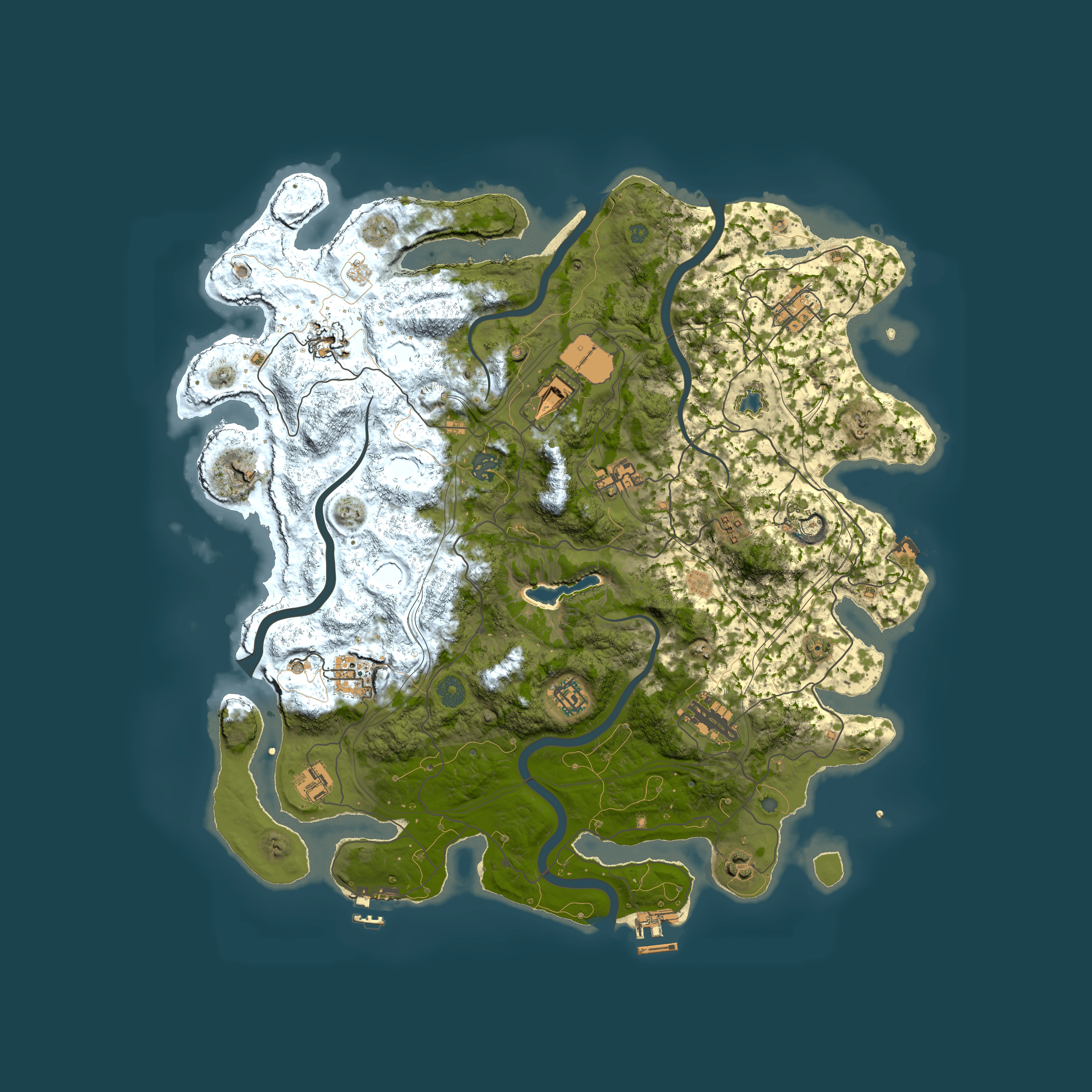 Full top-down render of Rust map seed 148061746, 4350x4350m