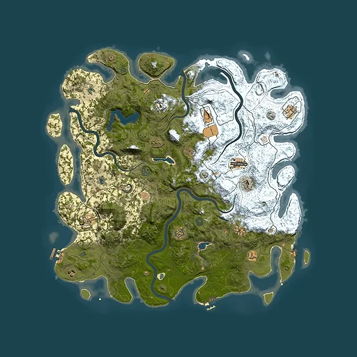 Rust map seed 2105170791, 4950x4950m top-down preview