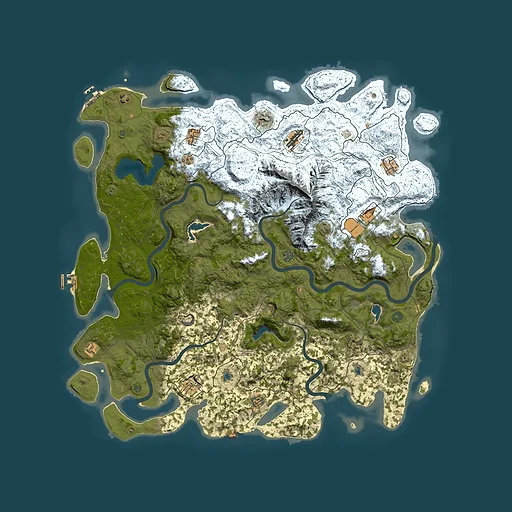 Rust map seed 158058363, 5550x5550m top-down preview
