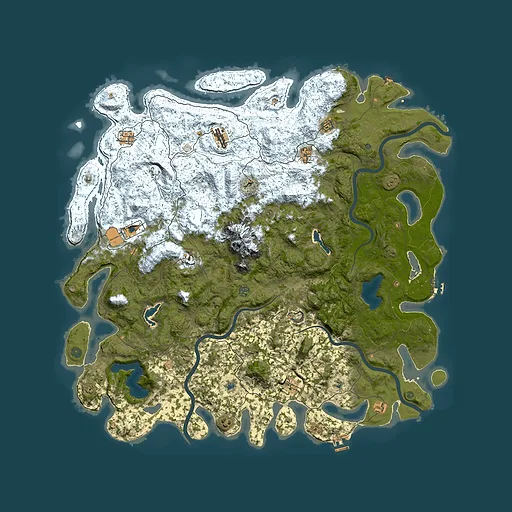 Rust map seed 1195822963, 5800x5800m top-down preview