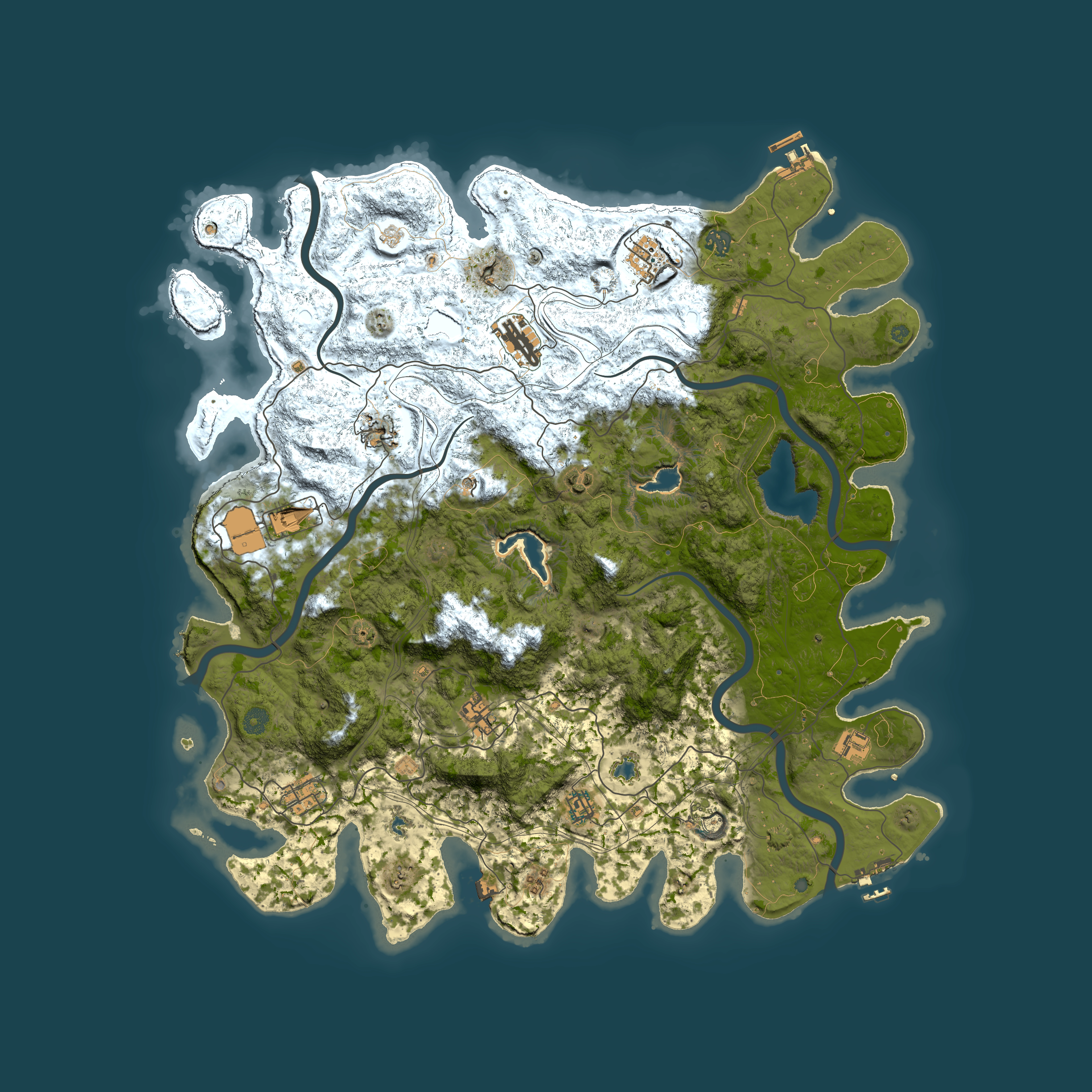 Full top-down render of Rust map seed 125659198, 4850x4850m