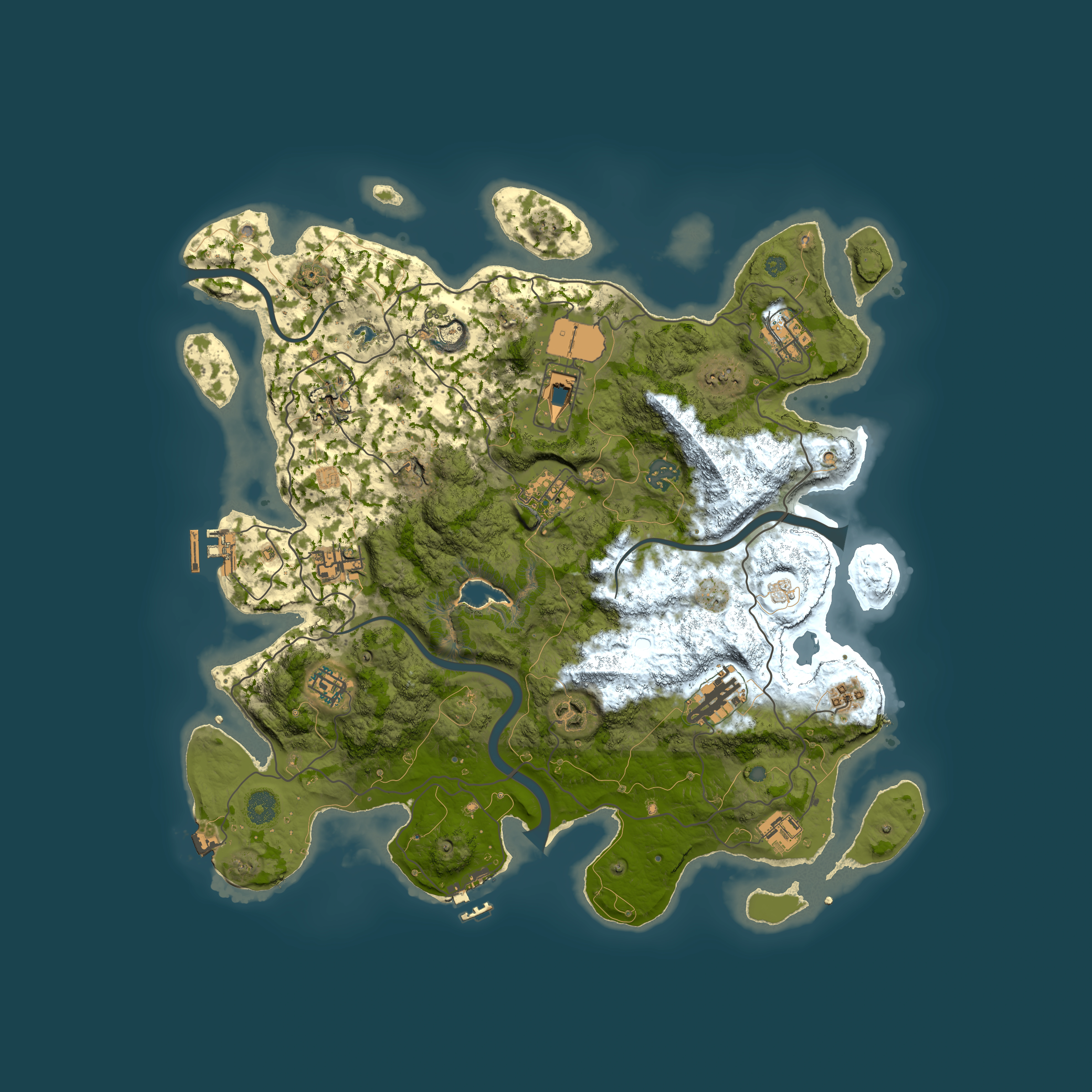 Full top-down render of Rust map seed 1931196734, 4000x4000m