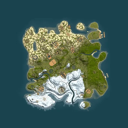 Rust map seed 2049537660, 3600x3600m top-down preview