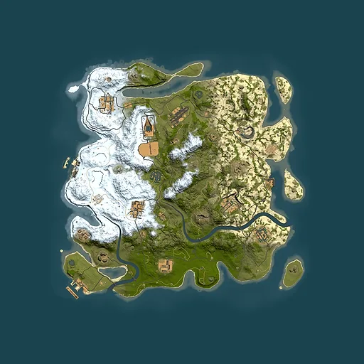 Rust map seed 546909713, 3600x3600m top-down preview