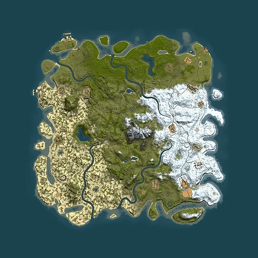 Rust map seed 2041539518, 5450x5450m top-down preview
