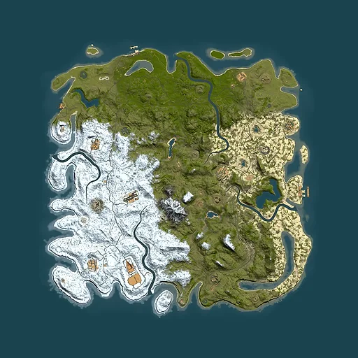 Rust map seed 401991364, 5750x5750m top-down preview