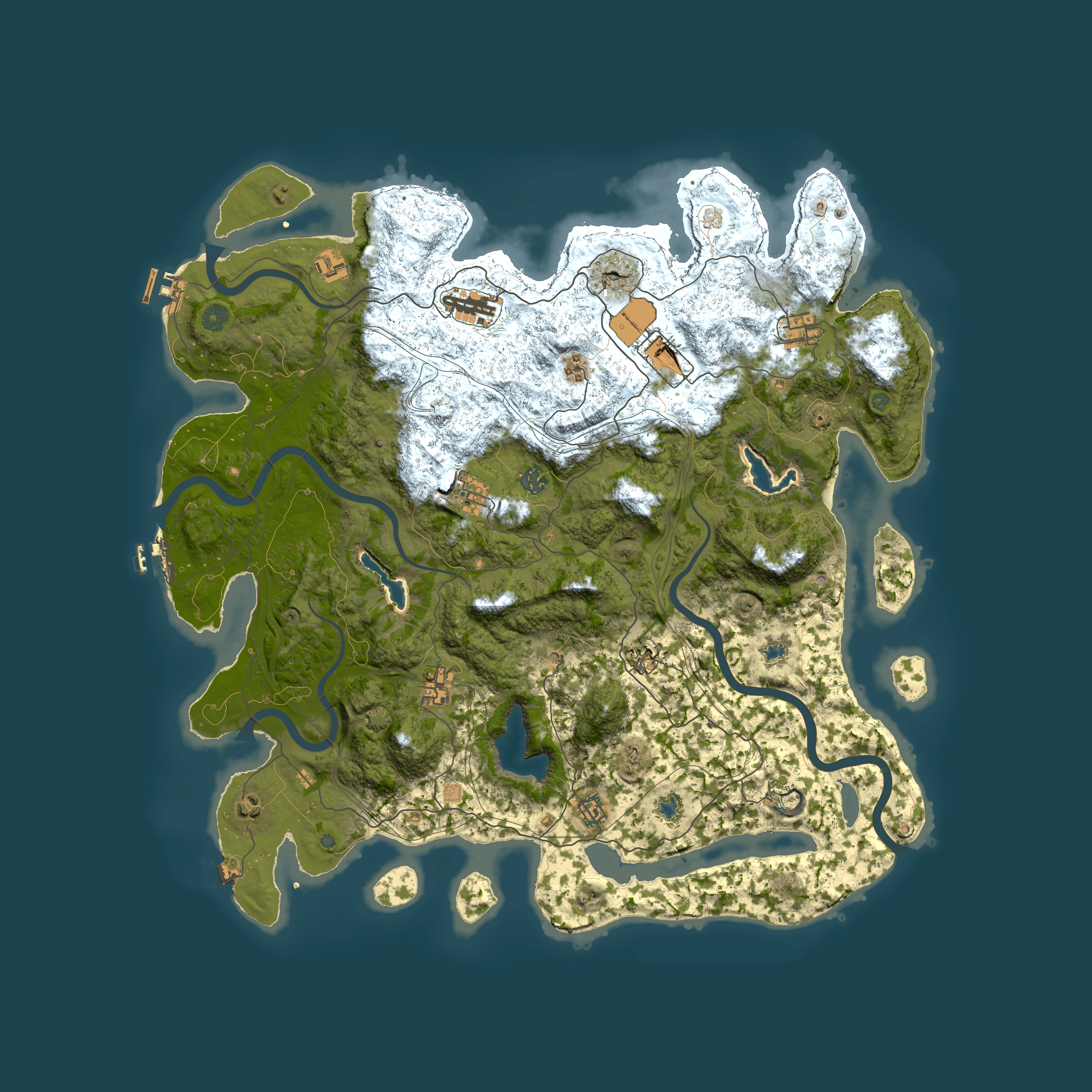 Full top-down render of Rust map seed 542012959, 4850x4850m